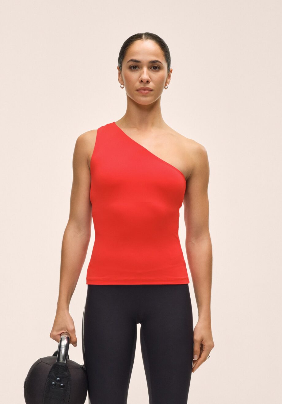 Casall One Shoulder Bra Tank - Bold Red