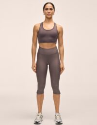 Casall Capri Slit Regular Waist Tights - Dk Grey