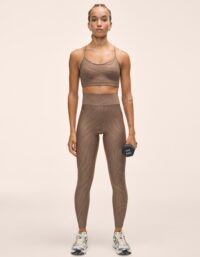 Casall Heat Printed High Waist Tights - Zebra Khaki