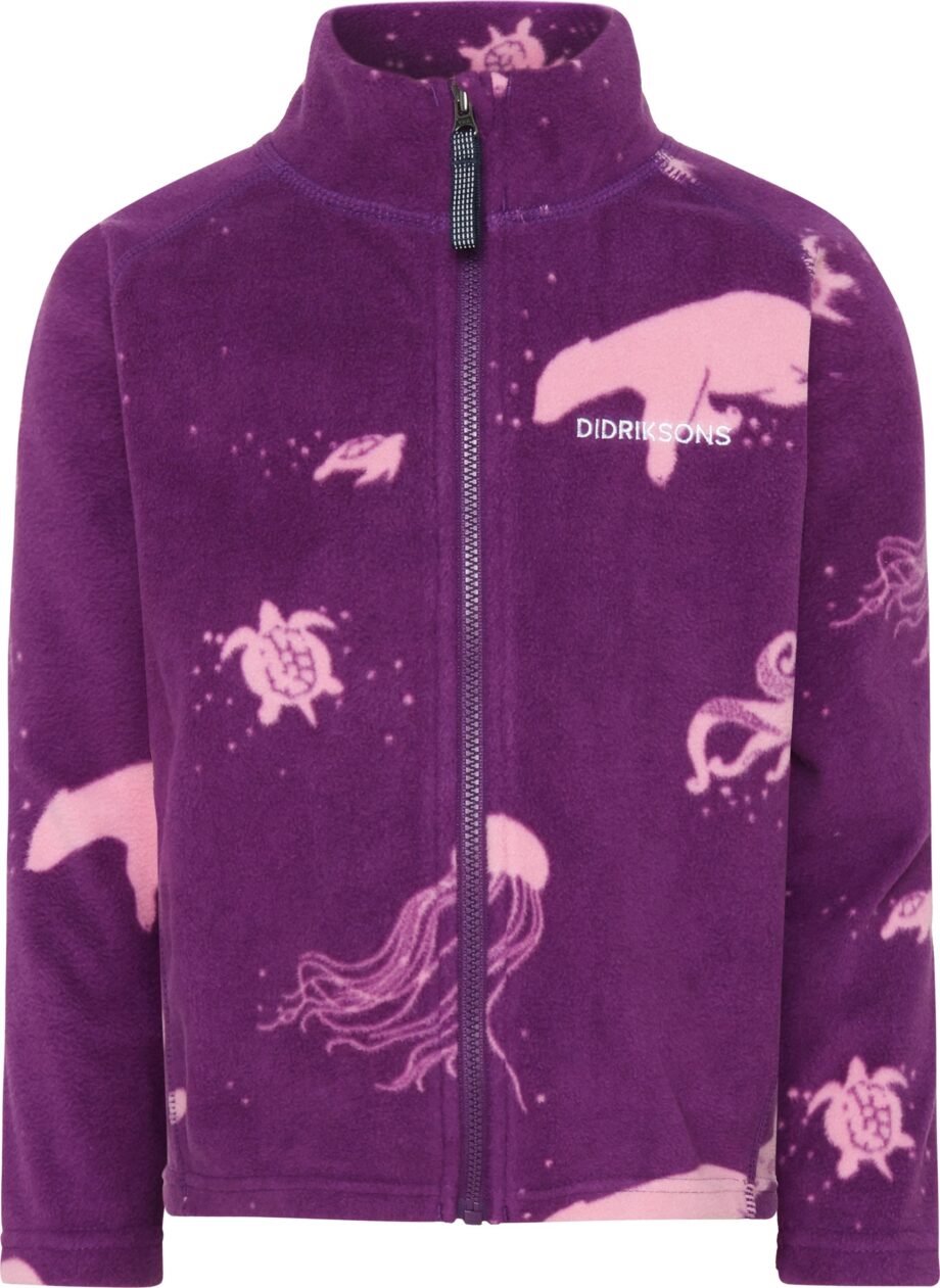 Didriksons Didriksons Kids' Monte Printed Full Zip 10 Winter Ocean Purple