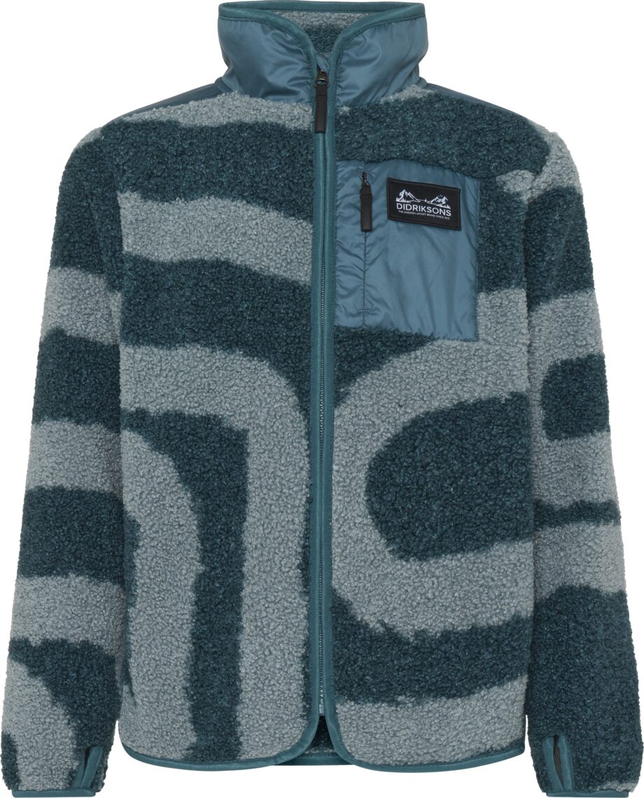 Didriksons Didriksons Kids' Exa Printed Full Zip 2 Path L Blue
