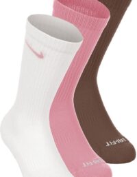 Nike Everyday Plus Cush Crew Sportstrumpor 3-pack Vit - 46-50
