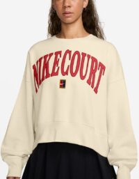 Nike Court Phoenix Fleece Oversized Crew High Rise Tröja Damer Beige - M