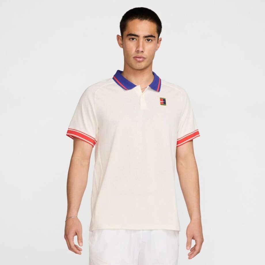 Nike Court Heritage Polo Herrar Beige - L