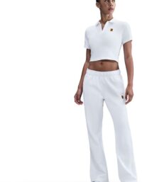 Nike Court Heritage Crop Polo Damer Vit - S
