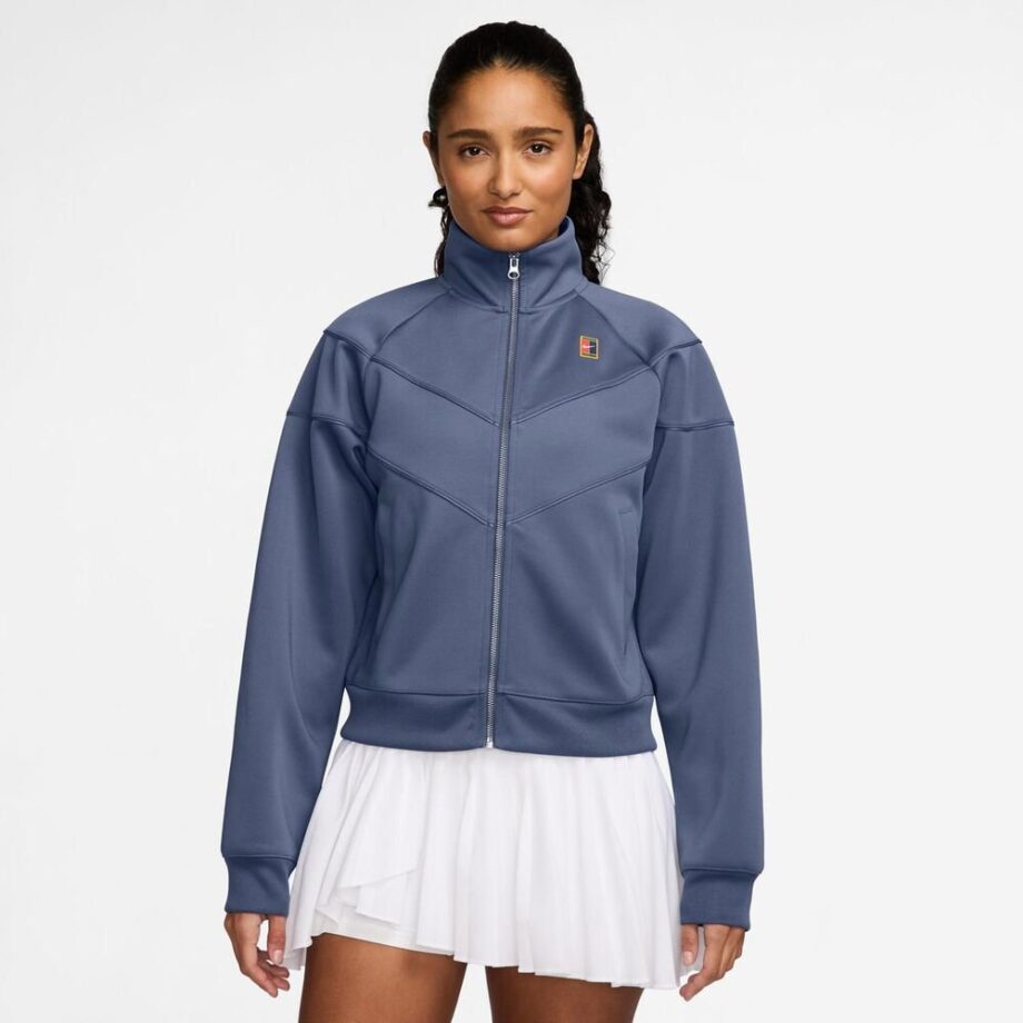 Nike Court Poly Knit Heritage Träningsjacka Damer Blågrå - Xl