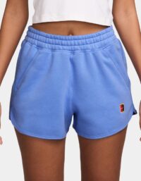 Nike Court Heritage Fleece Mid Rise Shorts Damer Blå - L