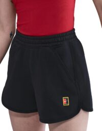 Nike Court Heritage Fleece Mid Rise Shorts Damer Svart - M