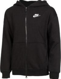 Nike Club Oversized Fleece Sweat-jacka Flickor Svart - S