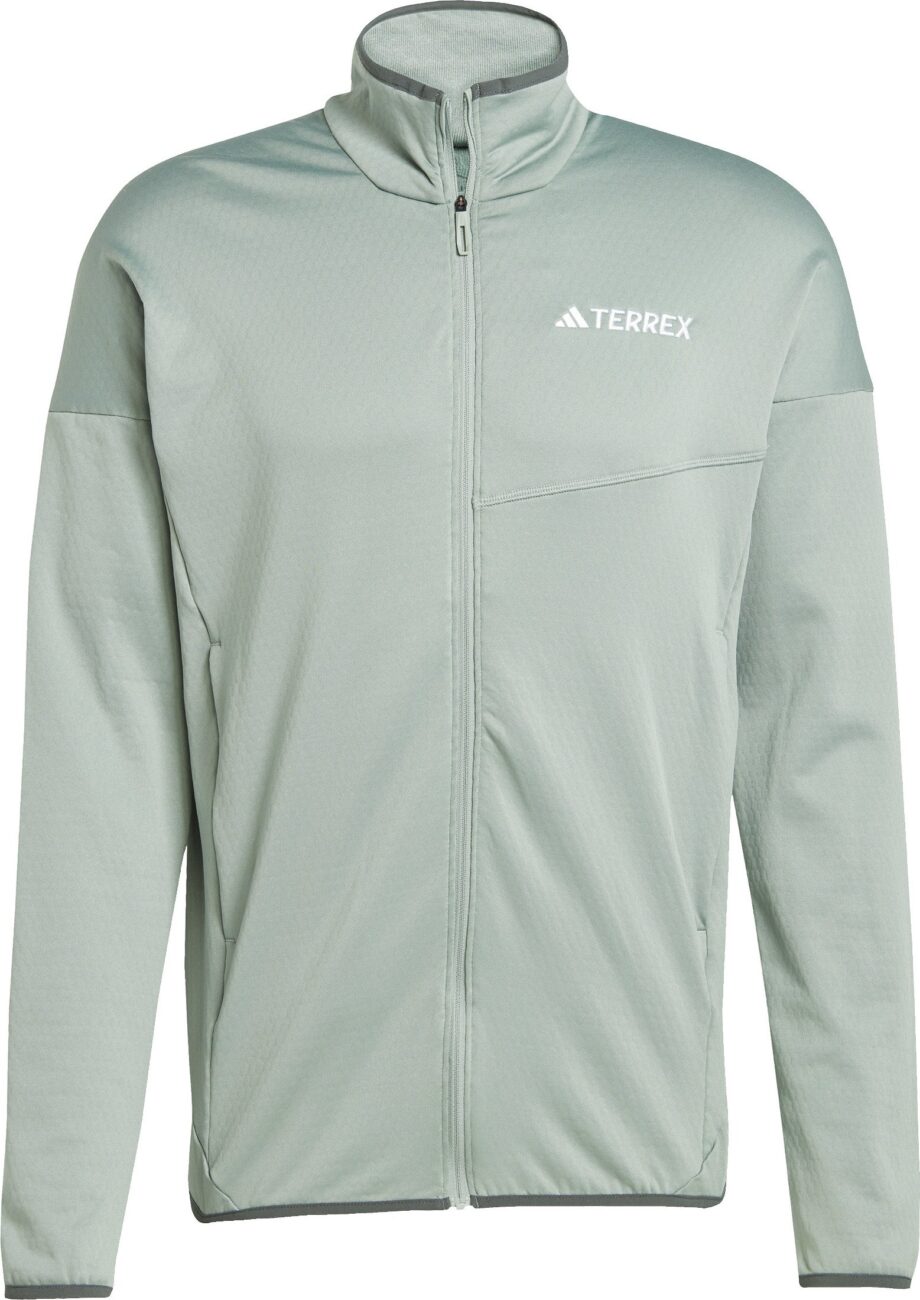 Adidas Adidas Men's Terrex Xperior Climawarm Light Fleece Jacket Silver Green