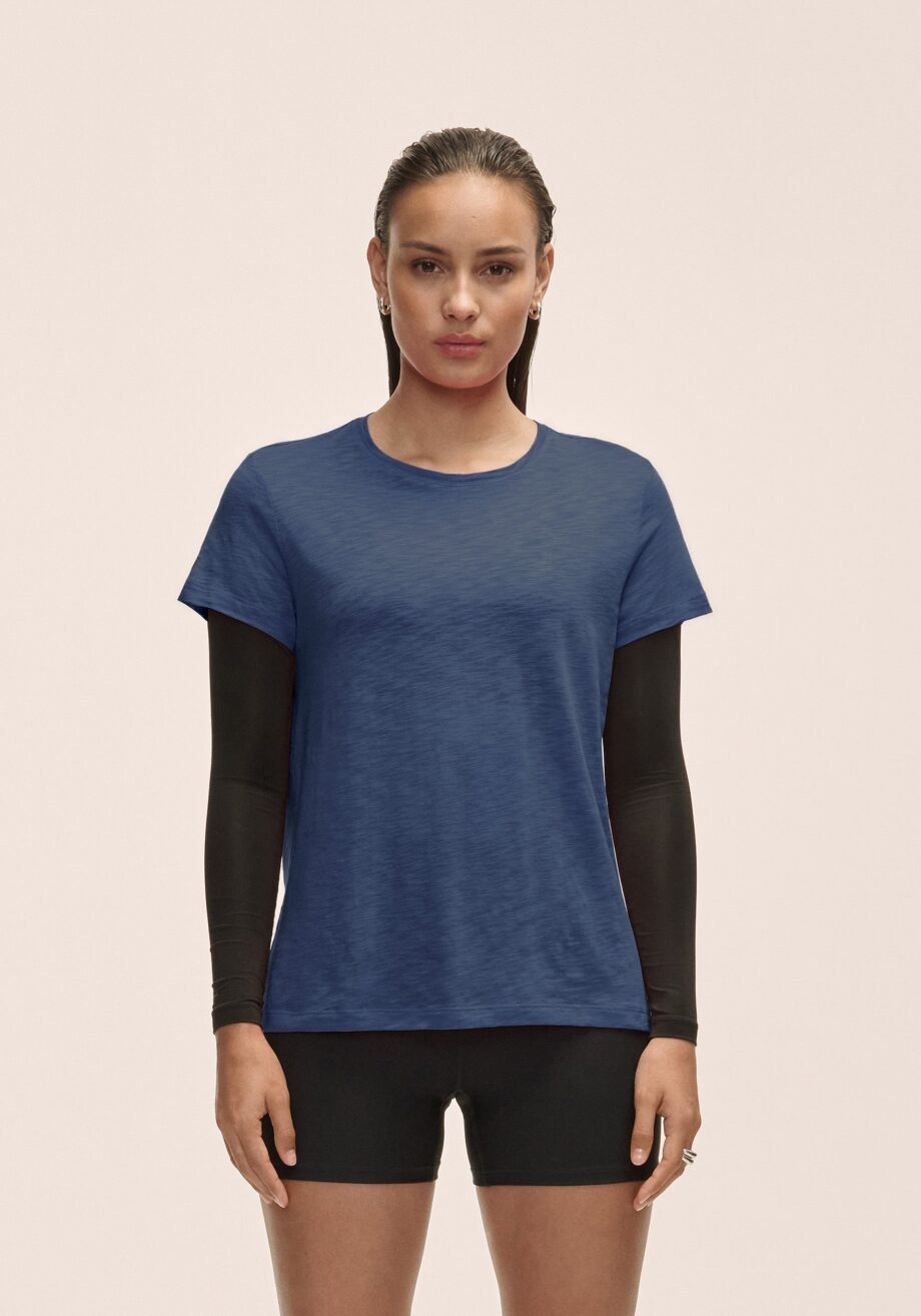 Casall Soft Texture Tee - Blue Shadow