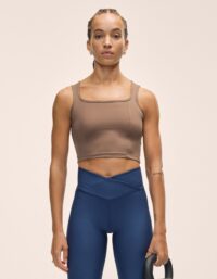 Casall Edge Crop Top - Khaki