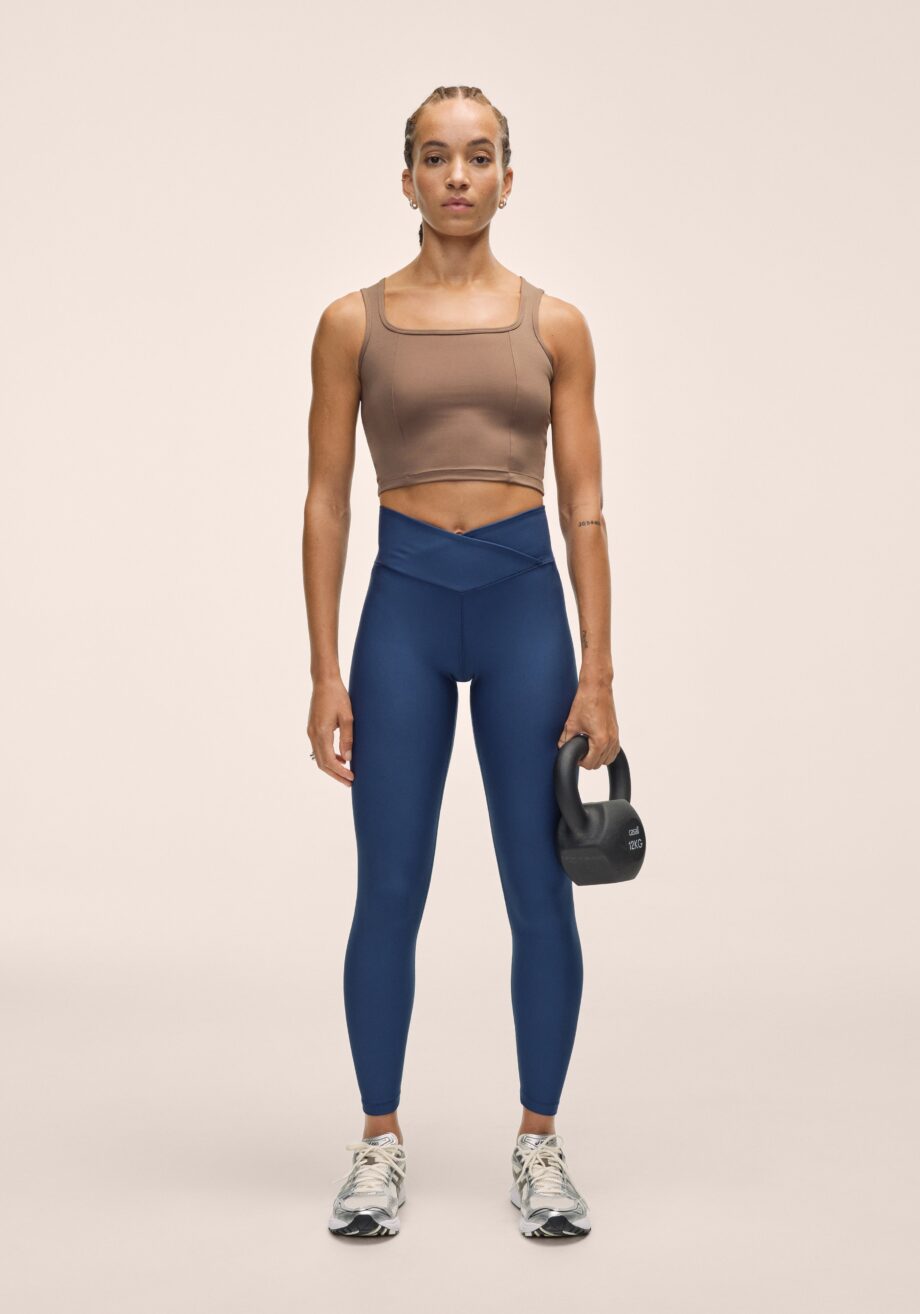 Casall Overlap High Waist Tights - True Blue