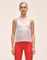 Casall Seam Detail Mesh Tank - White