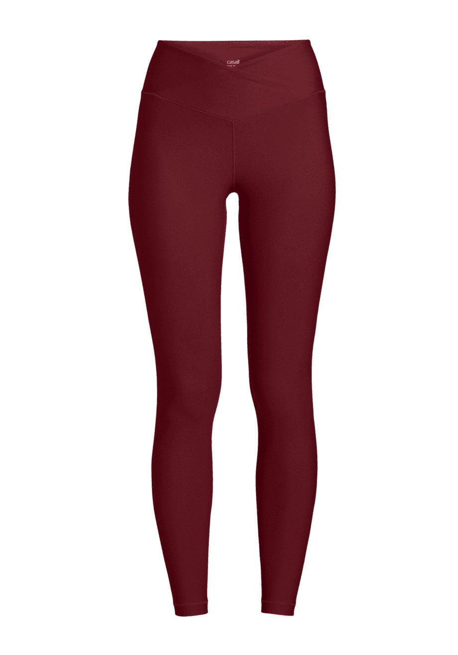 Casall Overlap High Waist Tights - Evening Red