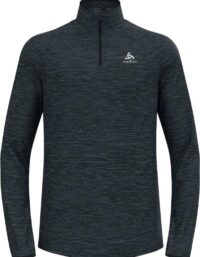 Odlo Mid Layer 1/2 Zip Run Easy Warm M Mellanlager Tröja Black Melange, XL