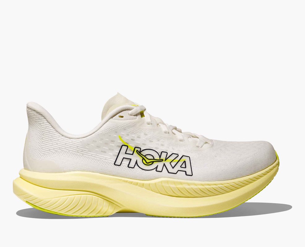 Hoka W Mach 6 White / Neon Hoka Citrus White / Neon Hoka Citrus 39 1/3