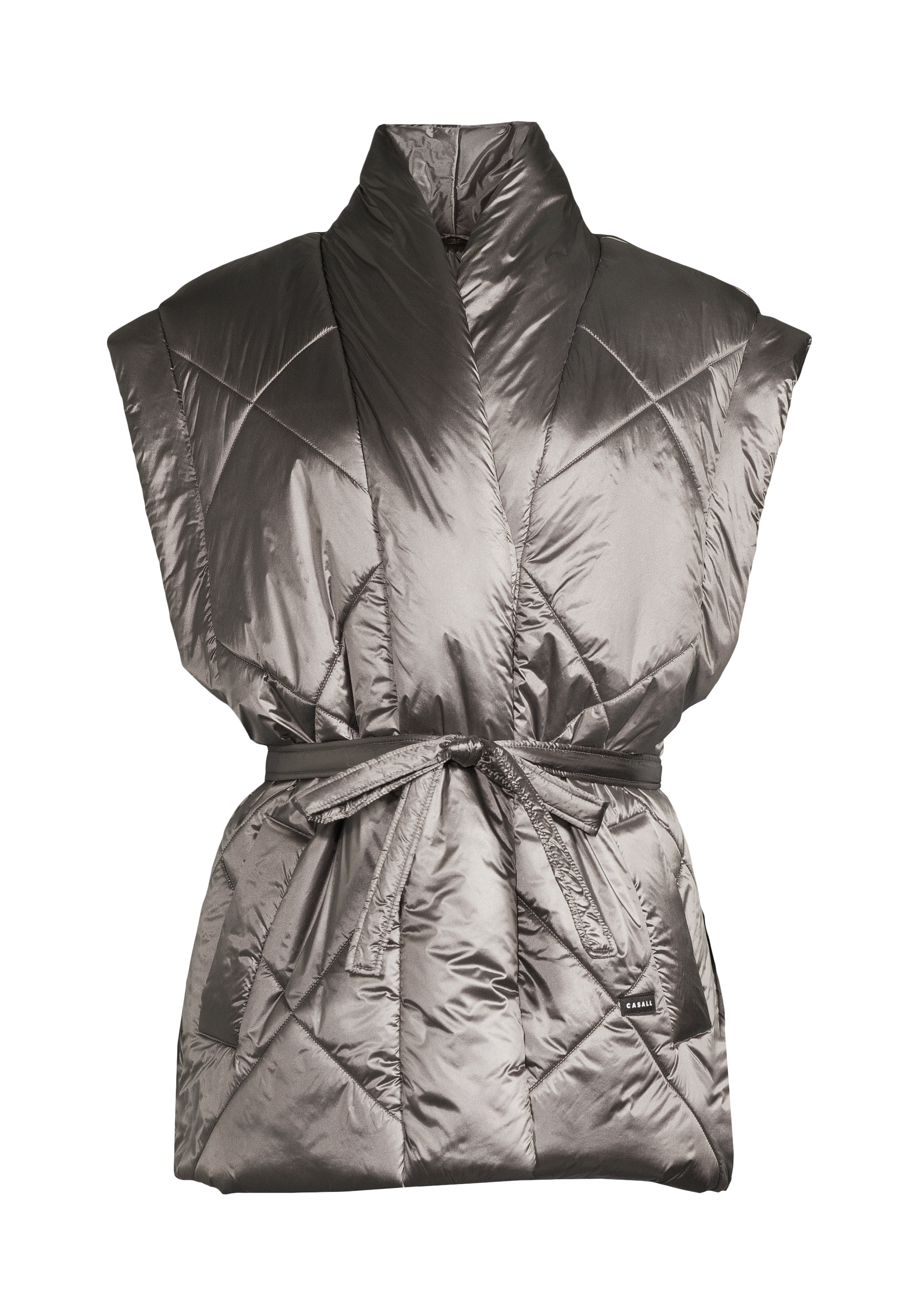 Casall Mellow Wrap Quilt Vest - Silver Fusion