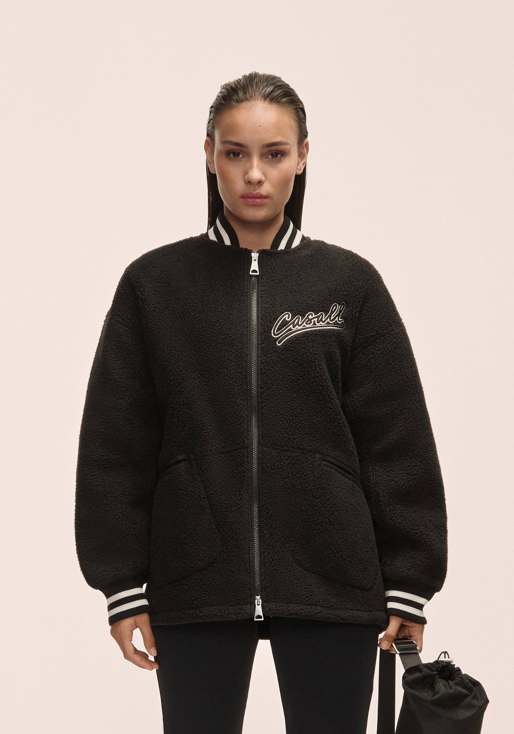 Casall Alma Varsity Jacket - Black