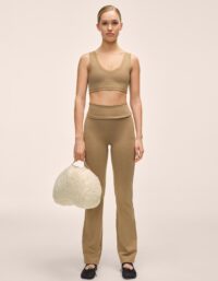 Casall Sublime Folded Flare Pants - Light Khaki