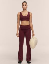Casall Sublime Folded Flare Pants - Cherry Moon