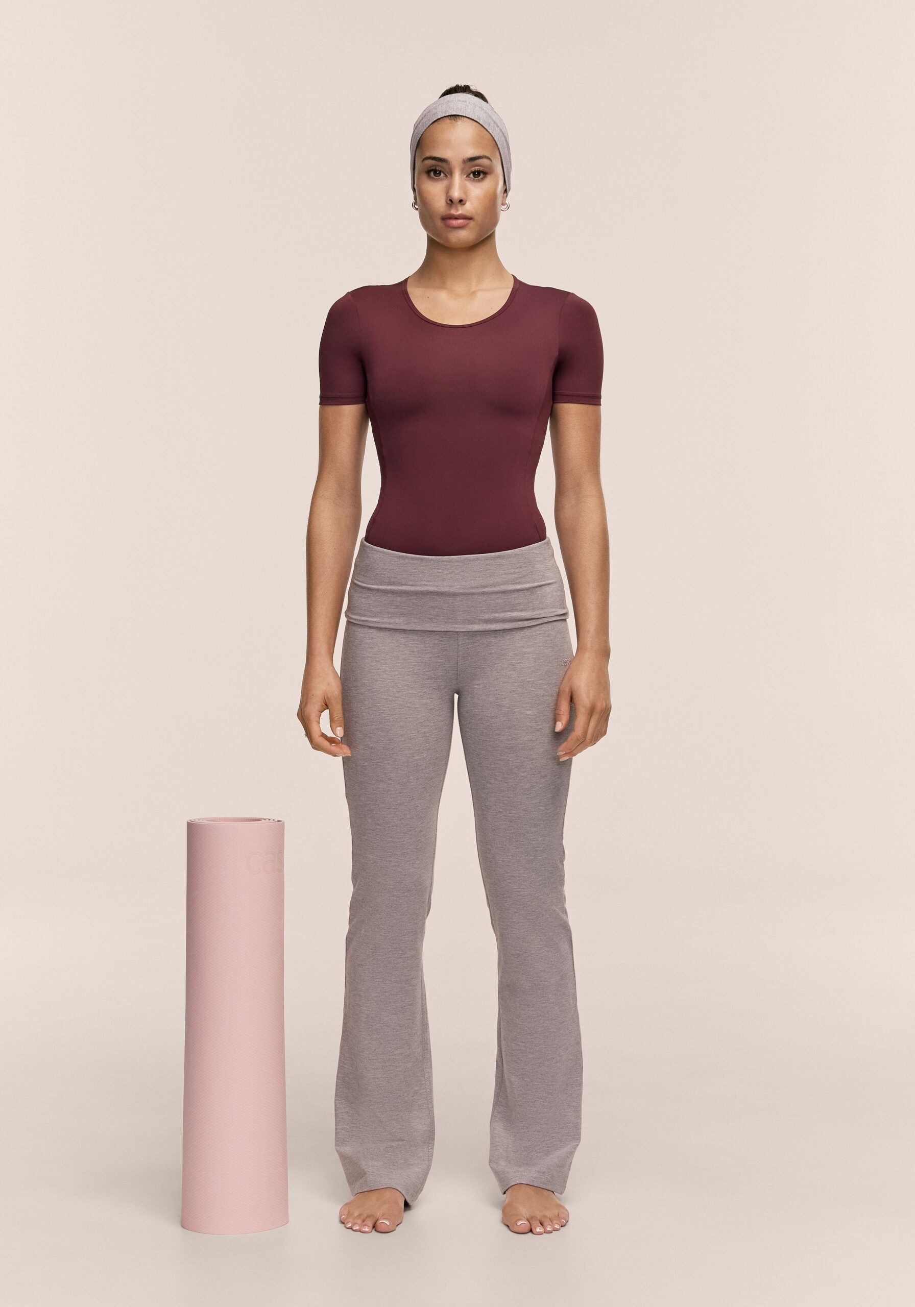 Casall Sublime Folded Flare Pants - Grey Melange