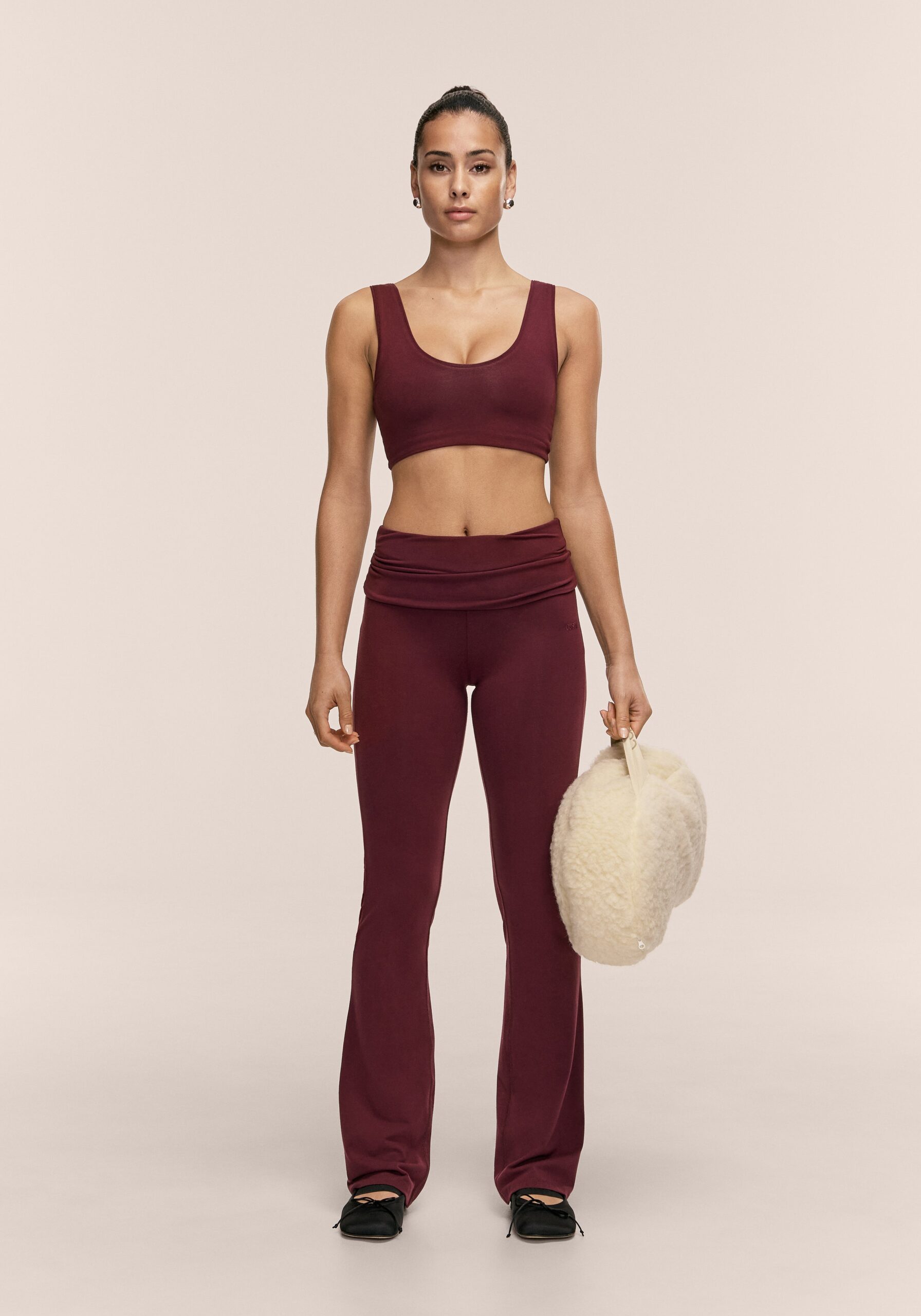 Casall Sublime Folded Flare Pants - Cherry Moon