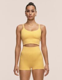Casall Shiny Seamless Rib Top - Soul Yellow