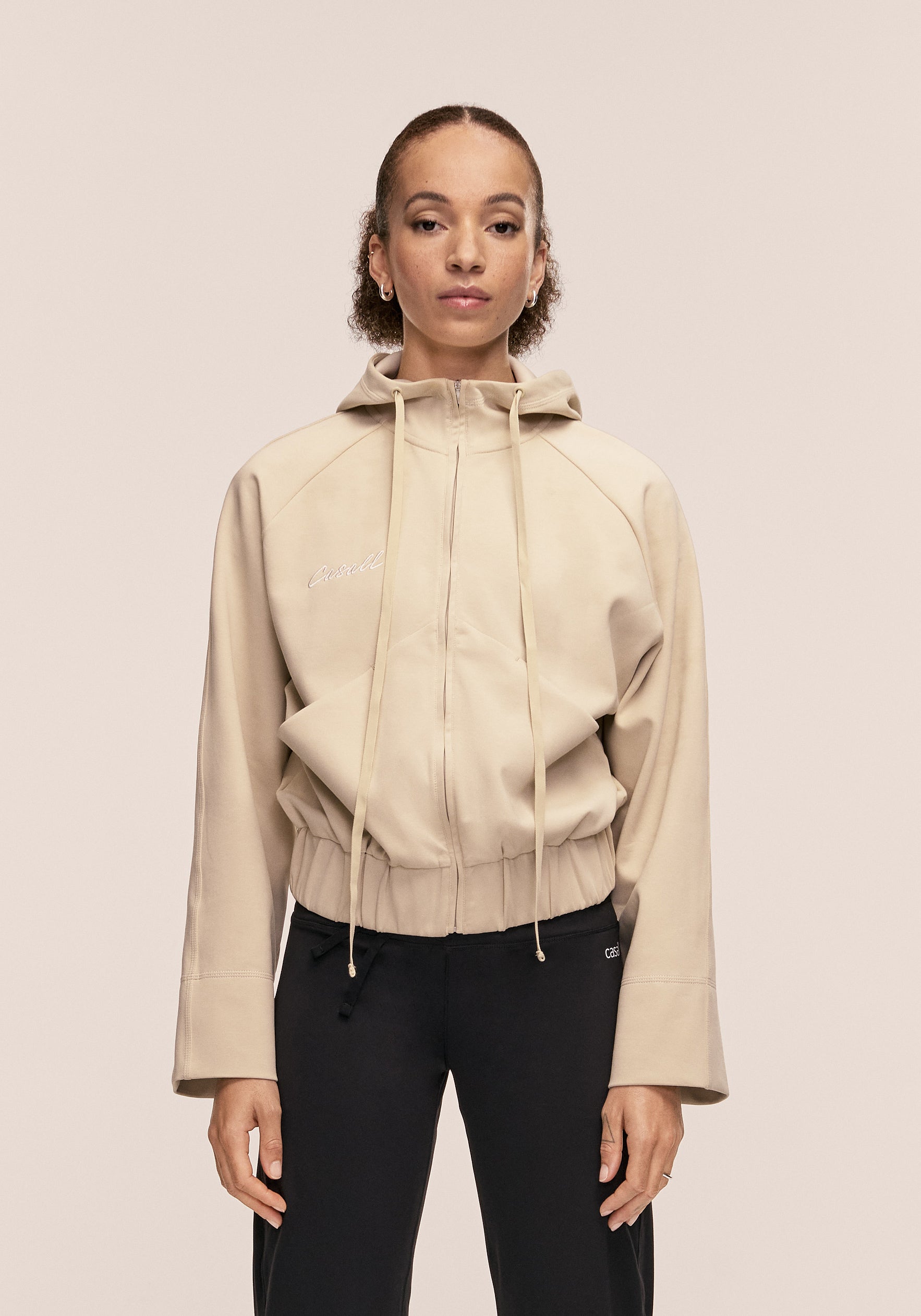 Casall Aria Zip Hoodie Jacket - Ecru