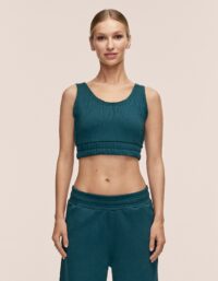 Casall Reversed Seam Terry Top - Ocean Teel