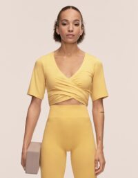 Casall Deligth Cropped Wrap Top - Soul Yellow