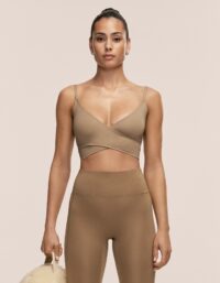 Casall Cross Overlap Sports Top  - Light Khaki