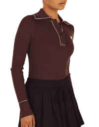 Malbon Golf Malbon Golf Agatha Knit Polo - Mahogany