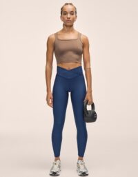 Casall Overlap High Waist Tights - True Blue