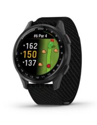 Garmin Approach S50 - Aluminiuminfattning i skiffergrått med svart ComfortFit-nylonarmband