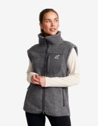 Revolution Race Bigfoot Pile Fleece Vest Dam Dark Grey Melange, Storlek:2XL