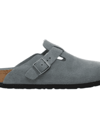 Birkenstock Boston Soft Footbed Suede Leather Basalt Gray Tonal