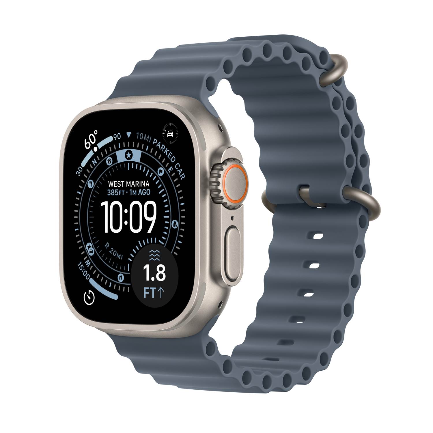 Apple Watch Ultra 3 GPS+Cell 49mm Natural Titanium Anchor Blue Ocean Band