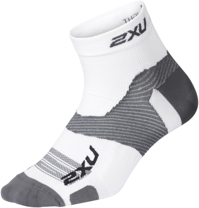 2XU Vectr Ultralight 1/4 Crew Socks Löparstrumpor White/Grey, S