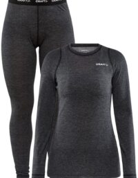 Craft Core Wool Merino Set W Underställ Set Black Melange, XXL