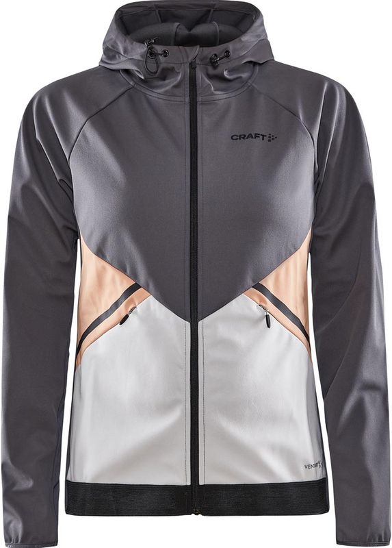 Craft Glide Hood Jacket W Längdskidjacka Granite/Ash, XS