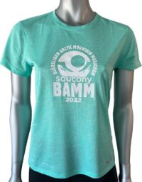 Saucony Stopwatch SS W BAMM 2022 T-shirt Cool Mint Heather, L