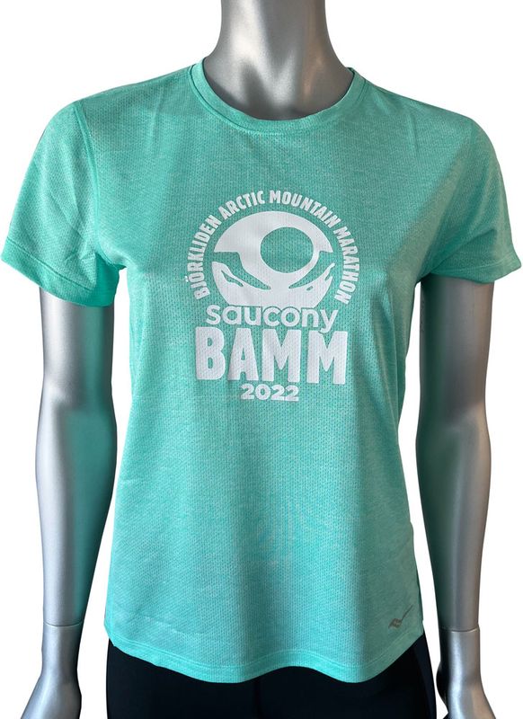 Saucony Stopwatch SS W BAMM 2022 T-shirt Cool Mint Heather, L