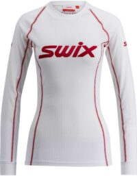 Swix RaceX Classic Long Sleeve W Underställ Tröja Bright White/Swix Red, XL