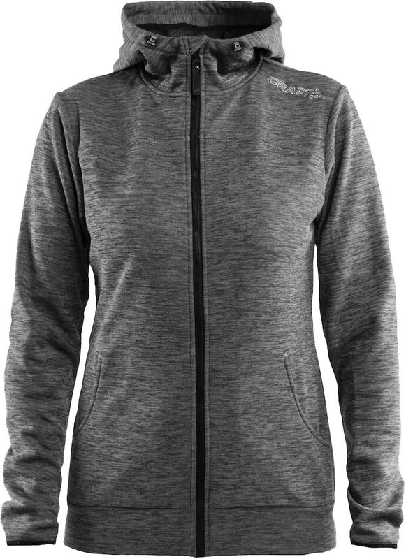 Craft Leisure Full Zip Hood W Tröja Dark Grey Melange, XS