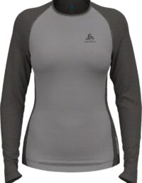Odlo L/S Natural Performance Wool W Underställ Tröja Grey Melange/Dark Grey Melange, XL