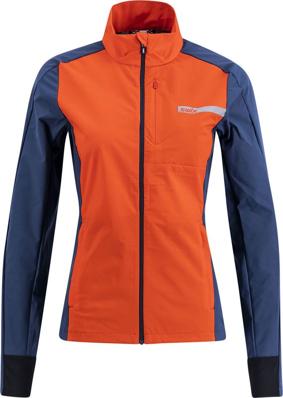 Swix Roadline Wind Jacket W Löparjacka Fiery Red/Lake Blue, L