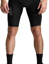 2XU Light Speed React Compression Shorts M Löparshorts Black/White Reflective, S