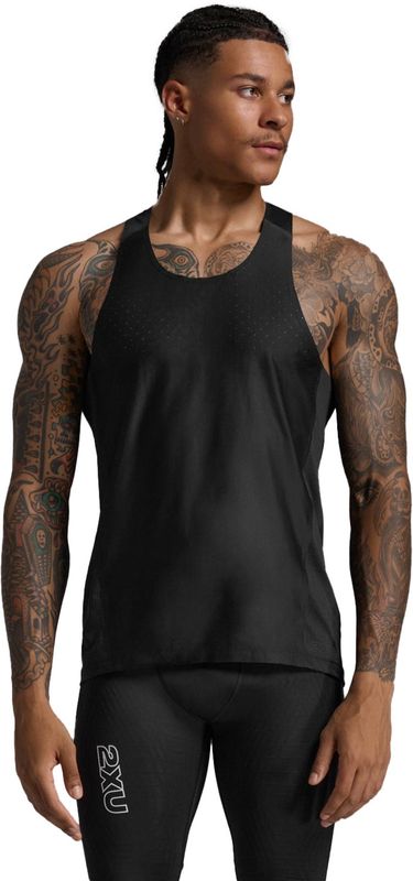 2XU Light Speed React Singlet M T-shirt Black/Black Reflective, L