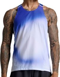 2XU Light Speed React Singlet M T-shirt Glass Gradient Surf/White Reflective, M